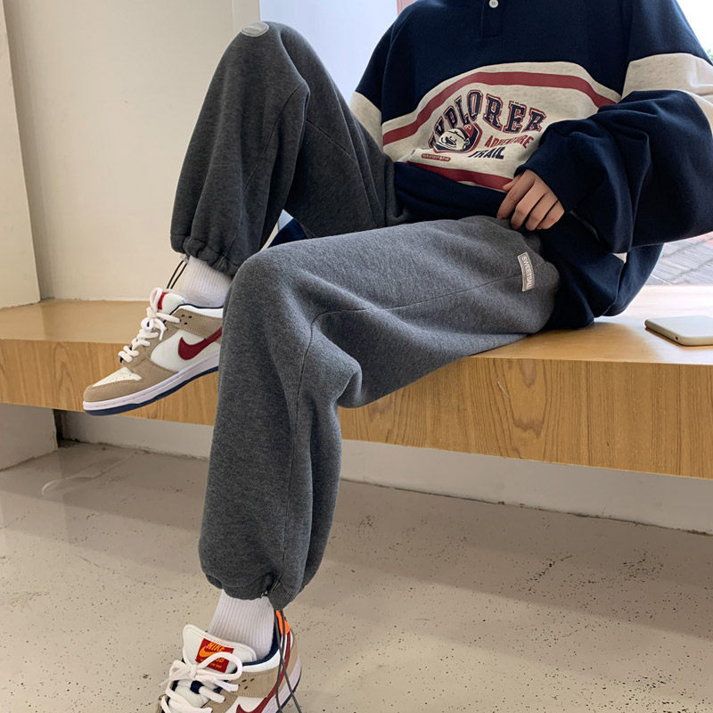 Pants Children Spring Autumn Slim GREY SPORTS PANTS WOMEN LOOSE BUNCHES FOOT NEW CASUAL PANTS SLIM 100 HITCH PANTS 2021