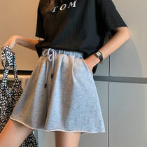 Shorts women loose 2021 new spring and autumn high waist a word wide leg five-point pants summer wear sports casual pants