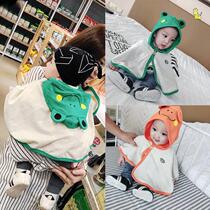 Baby Cloak Autumn Winter Out Lengthened Cloak Autumn Winter Windproof by shawl Childrens male jacket Spring and autumn female baby