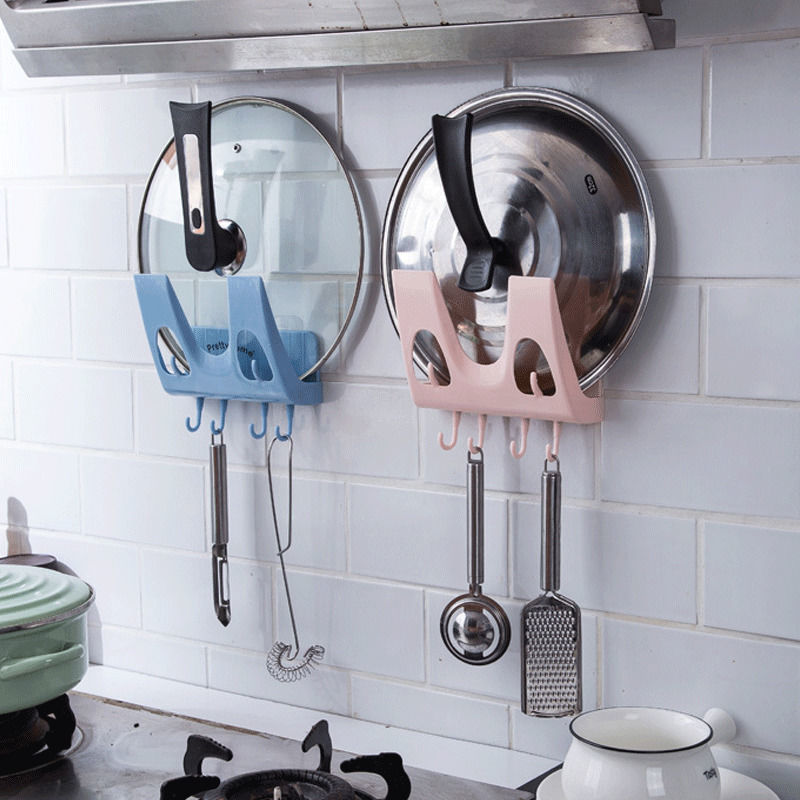 Non-perforated pot cover rack wall-mounted storage rack pot cover cutting board storage rack chopsticks cage storage rack barrel