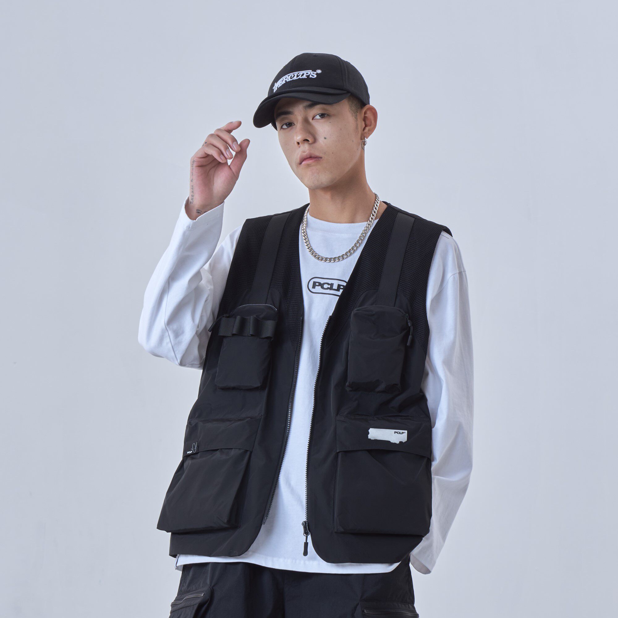 PCLP Summer functions Tactical waistcoat Male tide Tide Tooling Slim-Waistcoat Vest Jacket