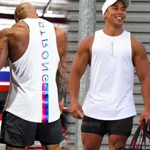 2022 Summer New Fitness Mens Sports Vest Mens Running Training Color Changing Printed Slim Sleeveless T-Shirt Cotton
