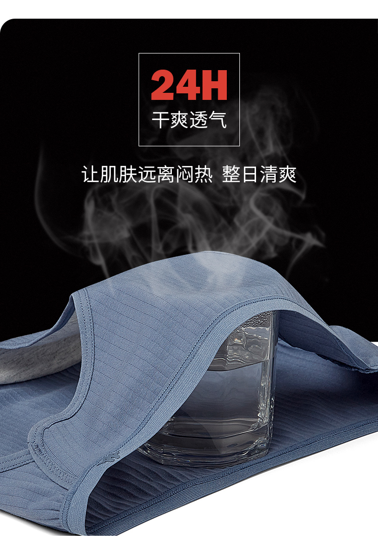 Kappa 50S螺纹棉抗菌女士低腰三角内裤 3条 图3