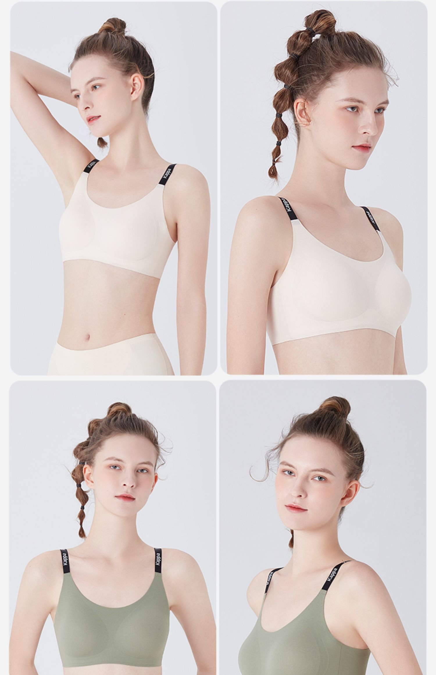 Kappa 23年春季新款 女式时尚运动串标文胸 天猫优惠券折后¥89包邮(¥139-50)3色可选 赠内裤2条