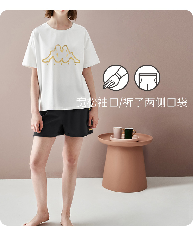 Kappa 情侣纯棉休闲运动服 家居服 短袖+短裤 图8