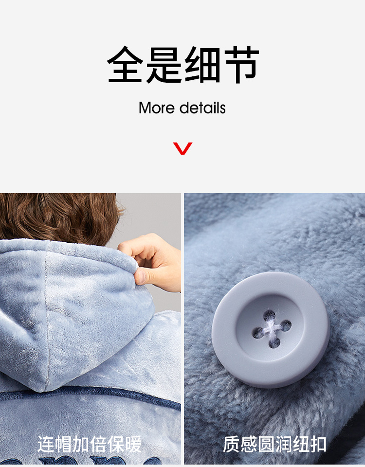 kappa 男女款 双面法兰绒 保暖家居服套 图9