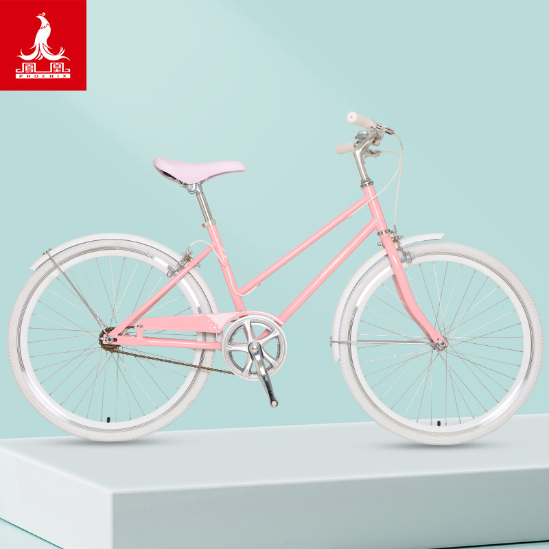 Phoenix bicycle female light adult adult student 24 inch female lady to work ordinary diligent single speed bicycle