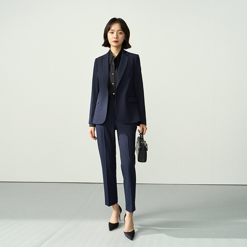 Black Slim Suit Suit Female Small Man High-Level Interview Workplace Tooling Workwear Professional Temperament Formal Dress
