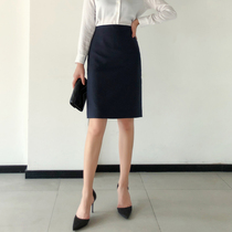 Black professional skirt OL style commuter suit skirt Fashion waist simple elegant western skirt Business skirt womens summer