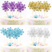 Frozen snowflake gold silver cake decoration card card card flag five color cupcakes
