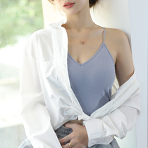 Beauty back camisole Vest Womens net red summer thin U-shaped outside wearing a chest bottom all-in-one bra