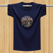 Summer clothing mens pure cotton short sleeves T-shirt loose plus fattening up mens round collar fashion trends fatter half sleeve compassionate
