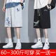 加肥加大码短裤国潮男宽松潮流薄款速干五分裤夏季胖子休闲阔腿裤