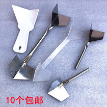 Stainless steel wooden handle plastic small one-piece Yin-Yang angle universal angle scraper putty diatom mud construction repair right angle