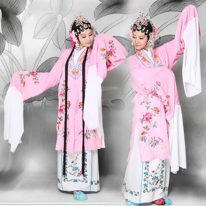 Opera costume female Huadan Peking Opera costume Yue opera Chinese style Qiaohuadan headdress opera water sleeve Huangmei costume ancient