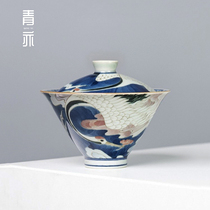 Qing Yu Yu Yu Yu vintage blossom hand-painted crane cup cup Chinese tea cup ceramic cup cup cup of tea bowl handmade