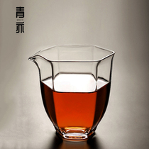 Qing Yiyi x{5dc} heat-resistant glass kung fu tea tops with hexagonal tea division tea