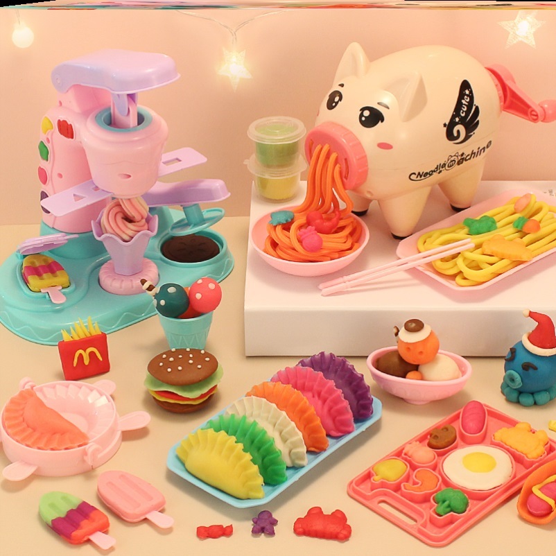 Noodle Machine Children's Toy Cake Ice Cream Color Clay Color Clay Little Pig Magic Hangar to do Puzzle Gourmet 3d