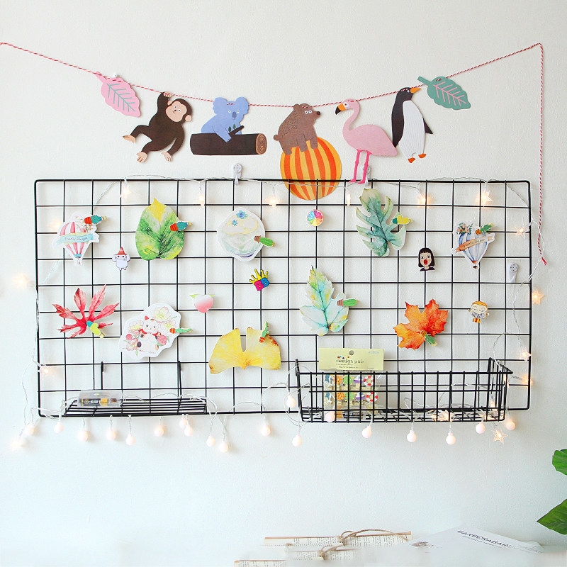 ins net red iron grid photo wall set Nordic girl heart room layout dormitory decoration photo wall