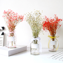 Gypsophila flower bouquet with glass vase ins Nordic hipster eternal flower decoration living room flower arrangement