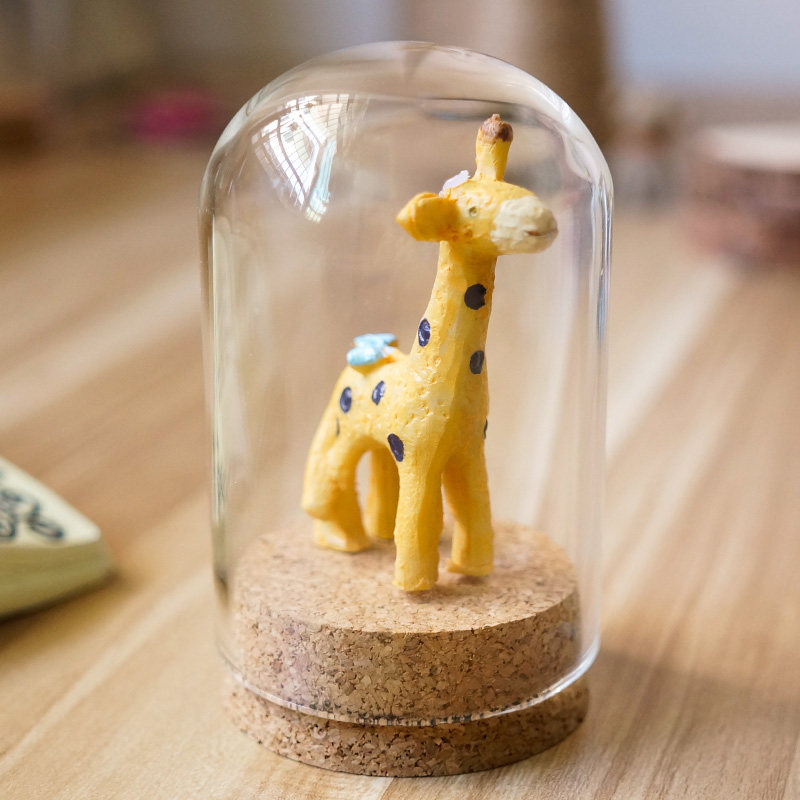 zakka creative glass cover small animal resin pendulum decoration home adornment girl birthday gift craft gift hem