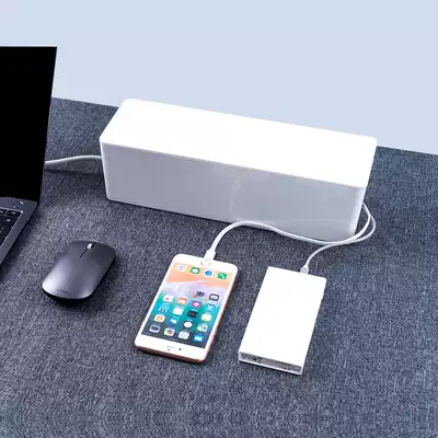 Desktop plug storage box Mobile phone charging cable finishing socket Power cord plug extension cord holder anti-touch