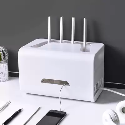 Wireless WiFi router storage box plug-in board power organizer TV set rack plastic