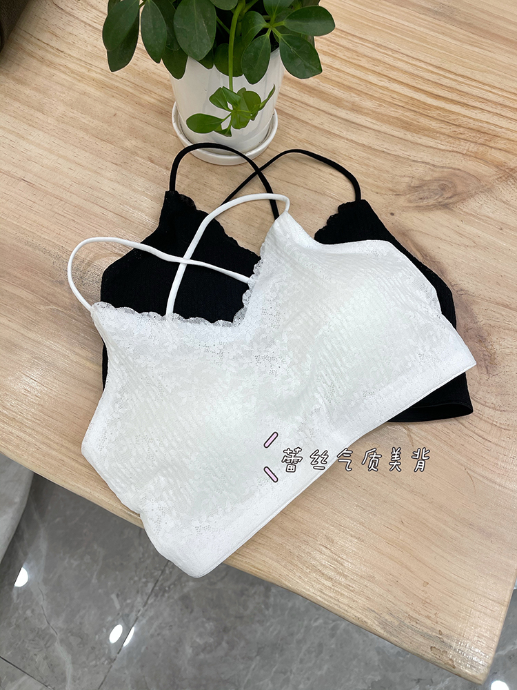 2021 Summer New Lace Beauty Back 100 Hitch Girl Student Gather Underwear With Chest Cushion Beating Bottom Vest 7066