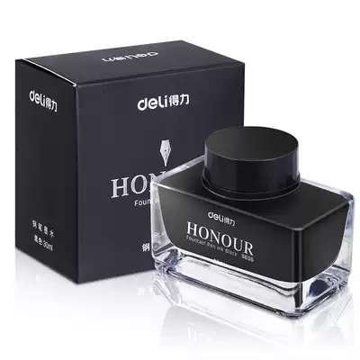 Del S636 ink pen ink students use non-carbon pen ink dye type non-blocking pen black ink blue erasable pure blue teacher writing tool red ink