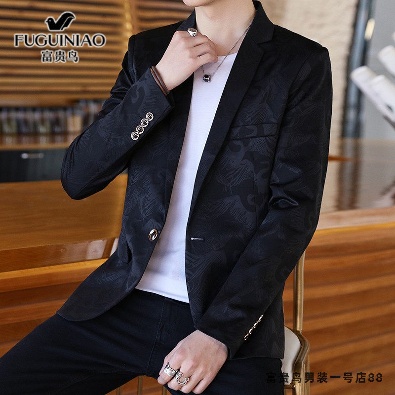 Fugui Bird Suit Jacket Man Spring Autumn Season New Korean Version Sashimi Professional Business Casual Handsome single Western suit jacket
