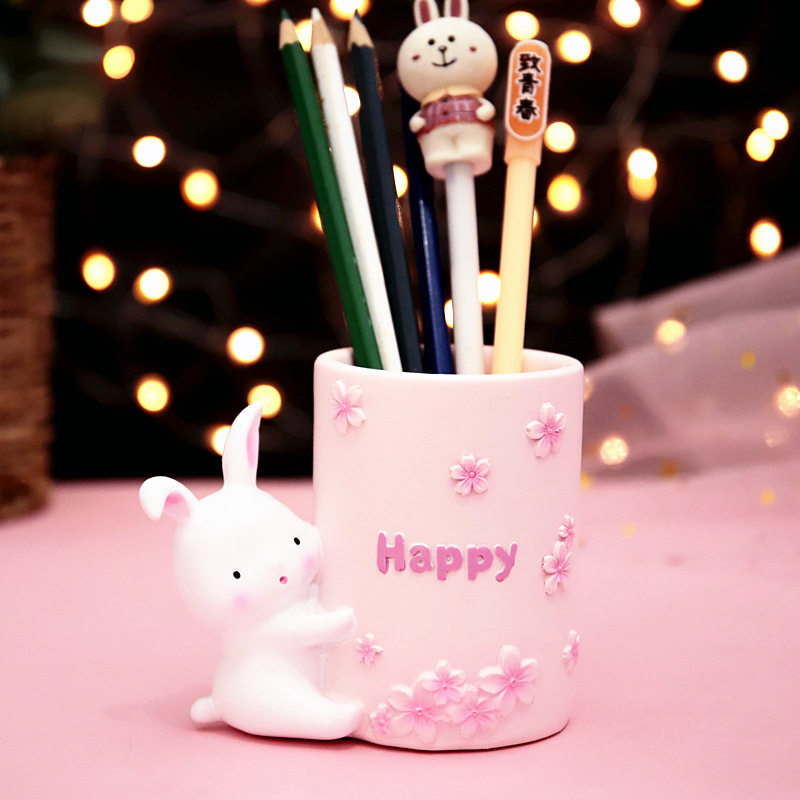 Pen Creative Fashion and cute girl heart Nordic pink pen barrel pupil children's stationery supplies desktop