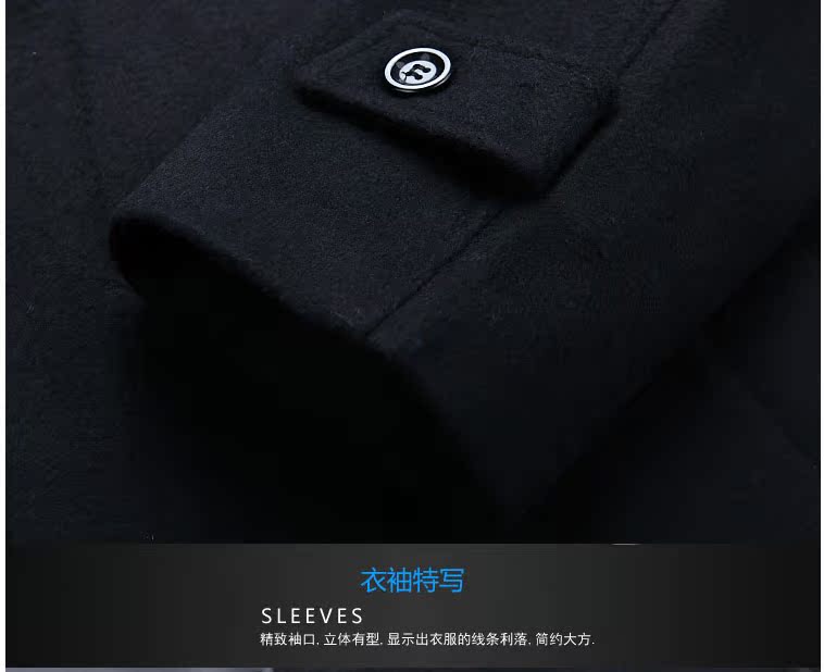 Áo khoác lông cho nam trung niên trên đầu gối dài bằng len cashmere áo khoác dày áo gió mùa đông áo khoác nam cao cấp nhập khẩu