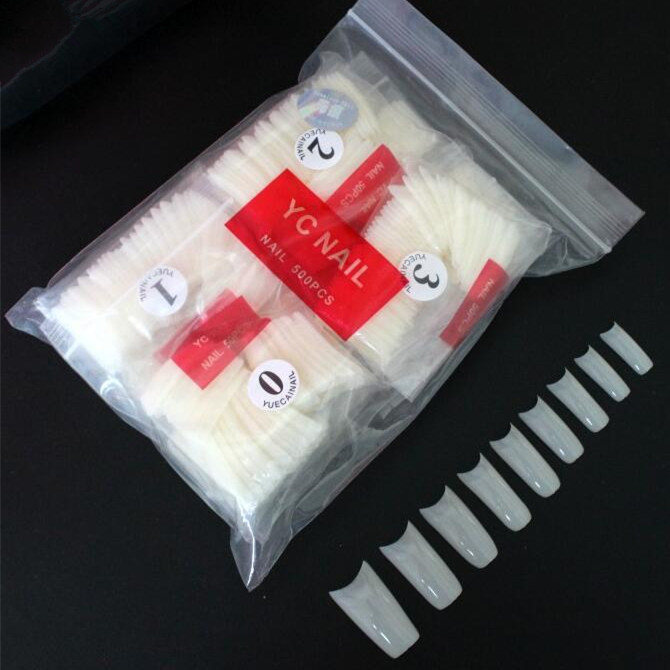 包邮假指甲工具贴片光疗美甲透明自然半贴无痕法式甲片全贴500片