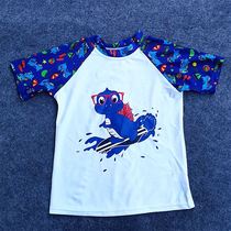 Boys swimsuit split shirt single-piece baby middle-child short-sleeved sunscreen boy quick-dry surf student swimwear