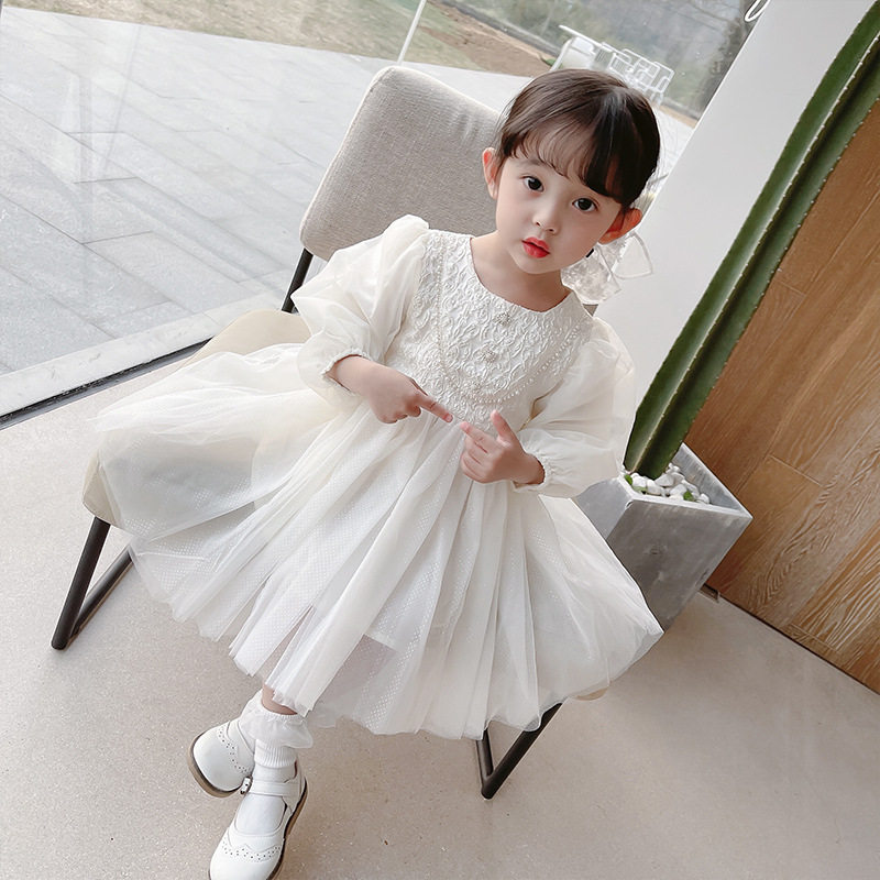next sara Girls Dress Western style 2021 spring and autumn Korean edition children's long-sleeved little girl princess skirt