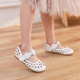 Girls Sandals 2024 New Genuine Leather Fashion Summer Princess Baby Little Girl White Baotou Soft Sole Children's Shoes
