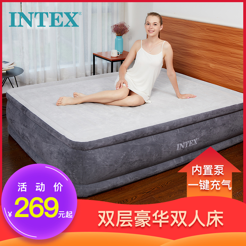 INTEX inflatable mattress Home Double outdoor double portable folding mattress Inflatable Bed Air Bed air bed Nap Bed