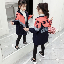 Girls Spring and Autumn Jacket 2021 New Korean Fashion Top Childrens Western Style Windbreaker