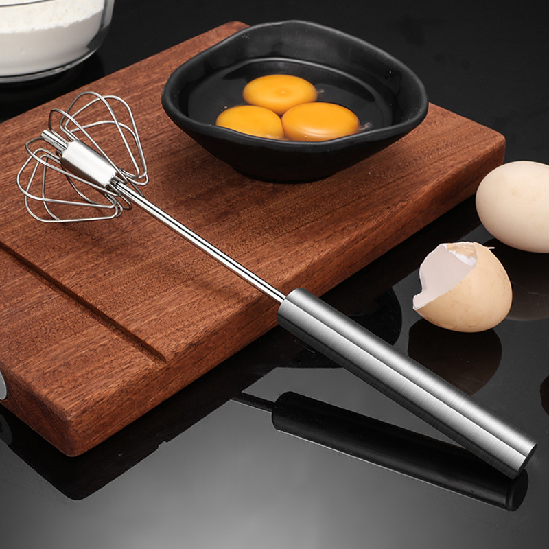 Stainless steel egg beater manual semi-automatic cream milk foam machine small push type household baking hand mixer
