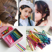 简约个性发夹ins边夹一字夹铁盒装