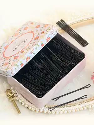 Black hairpin children's invisible hairpin girls girls side edge clip headdress net red does not hurt hair accessories steel clip