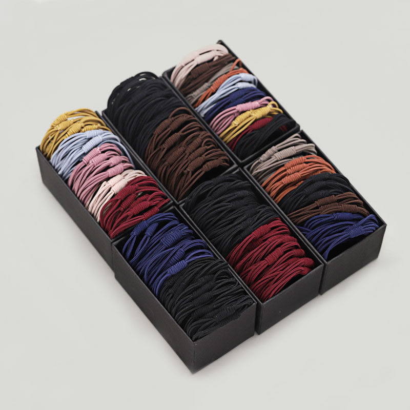 Zhair Leather Fascia Female Adult Children Rubber Fascia Girl Hair Rope Little Girl Leather Set South Korea Color Black