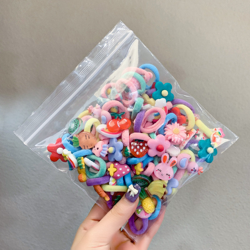 Child Za Hair Leather Fascia No injuries Cute Cartoon Girl Hair Ring Elastic Good Towel Ring New Girl Hair Accessories