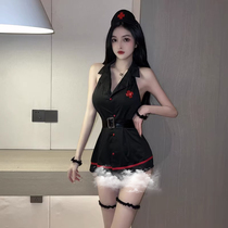 Sexy bellyband short skirt uniform suit female cosplay pure erotic clothes hot lingerie pajamas white nurse