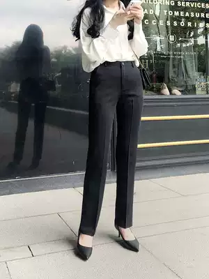 Black Spring and Autumn Slim High-waisted Professional Straight to Work Slim Overalls Formwear Dress Pants Women Autumn Pants