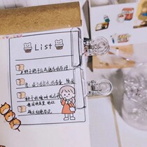 () Ins cute transparent clip dovetail clip girl handbill student stationery long tail clip folder ticket