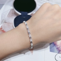 Hong Kong Zhengsheng s925 sterling silver ancient style love copper money bracelet female simple transfer lucky best friend gift jewelry