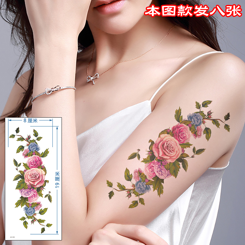 Temporary Tattoo Stickers for Women, Waterproof and Long-Lasting, Rose Flower Arm Scar Cover Tattoo, Large Tattoo Sticker Temporary Tattoo Stickers for Women, Waterproof and Long-Lasting, Rose Flower Arm Scar Cover Tattoo, Large Tattoo Sticker