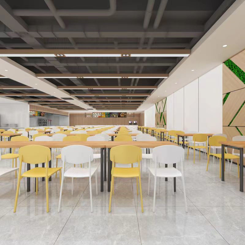 School Student Staff Great Canteen Dining Table And Chairs Combined Snack Bar Factory Company Solid Wood Dining Room Table 4 People Place-Taobao