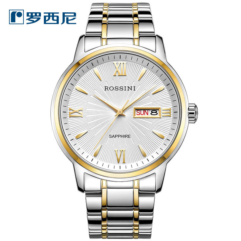 Rossini Official Watch Men's Business Casual Quartz Watch Stainless Steel Waterproof Men's Watch Fashion Men's Watch 5723
